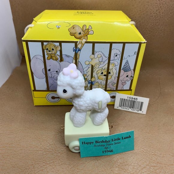 Enesco Precious Moments Birthday Series Train, Lamb, One Year Old, New in Box - Picture 7 of 7